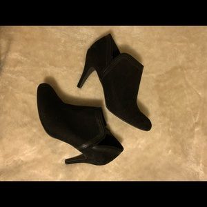 Suede black ankle boots